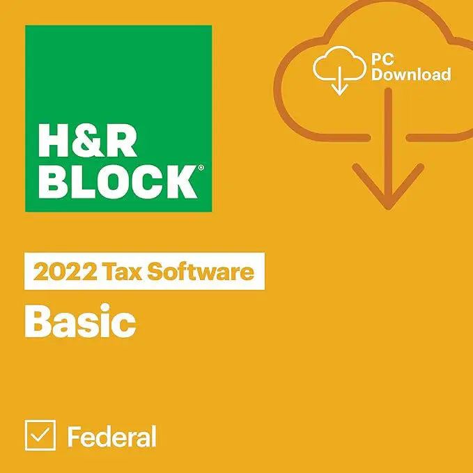 HRB Tax Software Basic 2022 for 1 User, Windows, Download HR Block