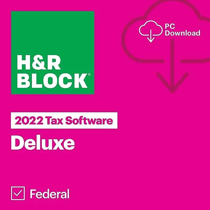 HRB Tax Software Deluxe 2022 for 1 User, Windows, Download HR Block