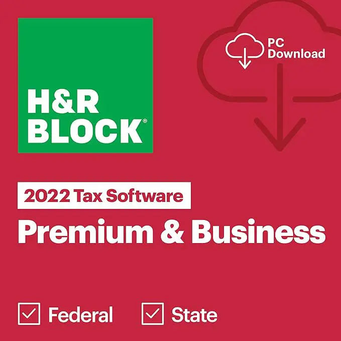 HRB Tax Software Premium & Business 2022 for 1 User, Windows, Download HR Block