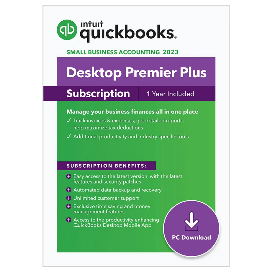 QuickBooks Desktop Premier Plus 2023 - 3 USER/1 YEAR [PC Download] Intuit