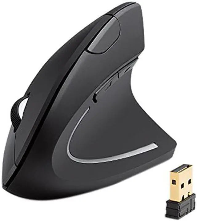 Wireless vertical ergonomic mouse, black
