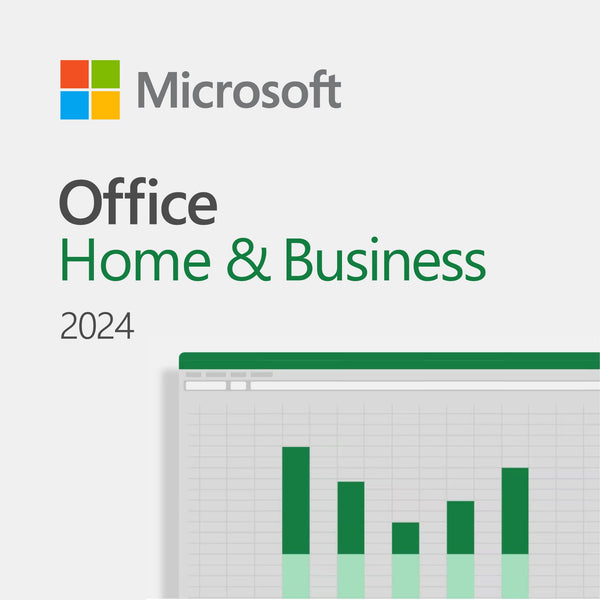 Microsoft Office Home & Business 2024 box — Word, Excel, PowerPoint, Outlook for PC