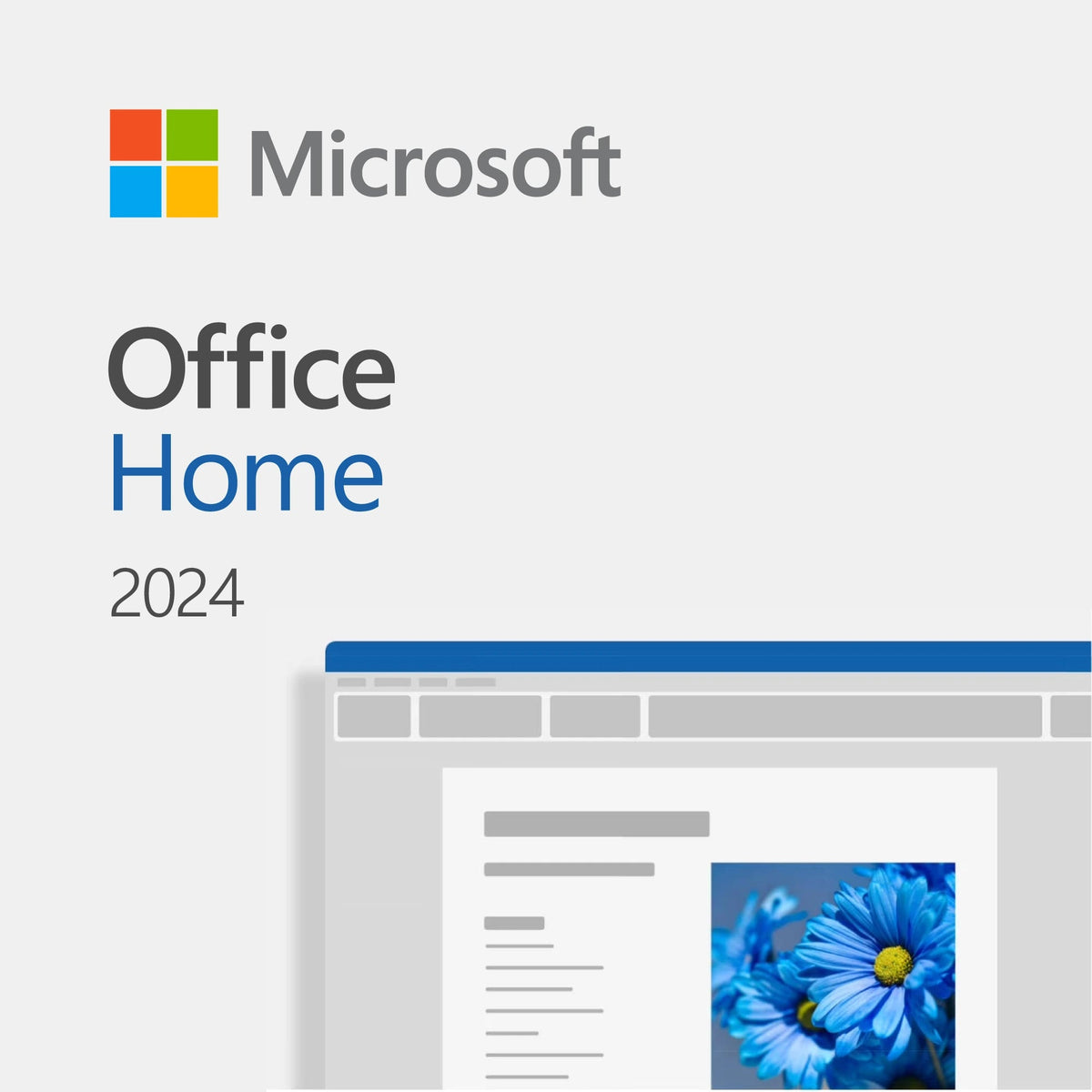 Microsoft Office Home 2024 box — Word, Excel, PowerPoint, OneNote for Mac