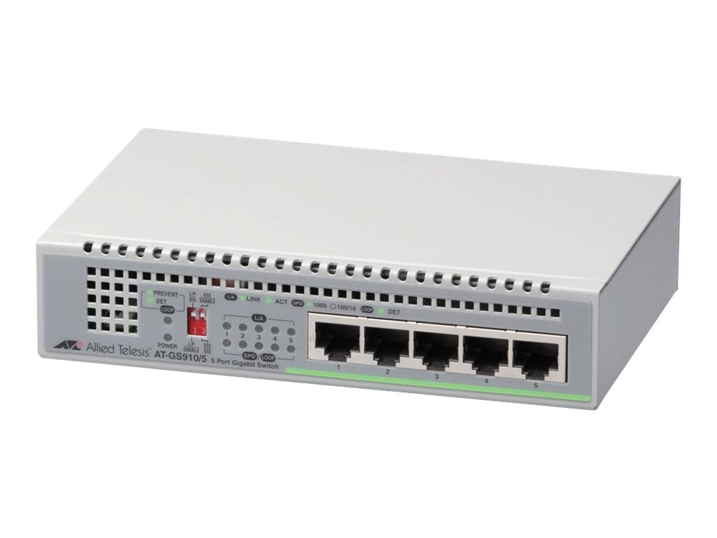 Allied Telesis AT-GS910/5 5-port unmanaged Gigabit Ethernet switch