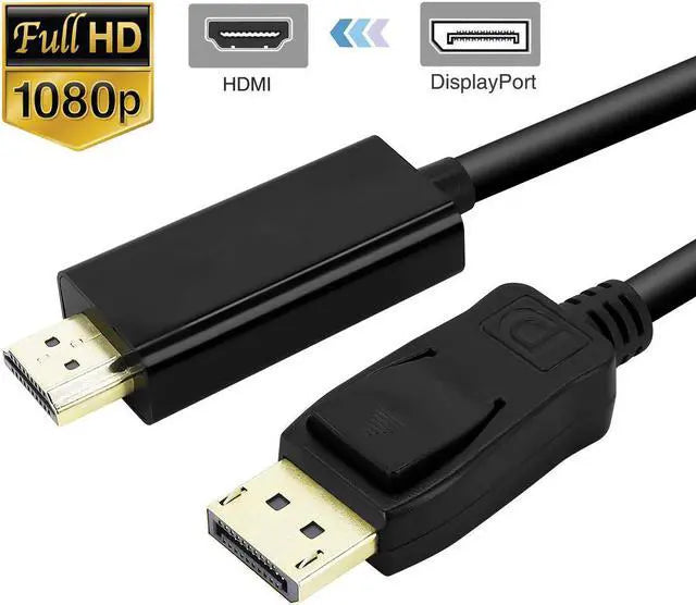 6ft DisplayPort to HDMI cable, black