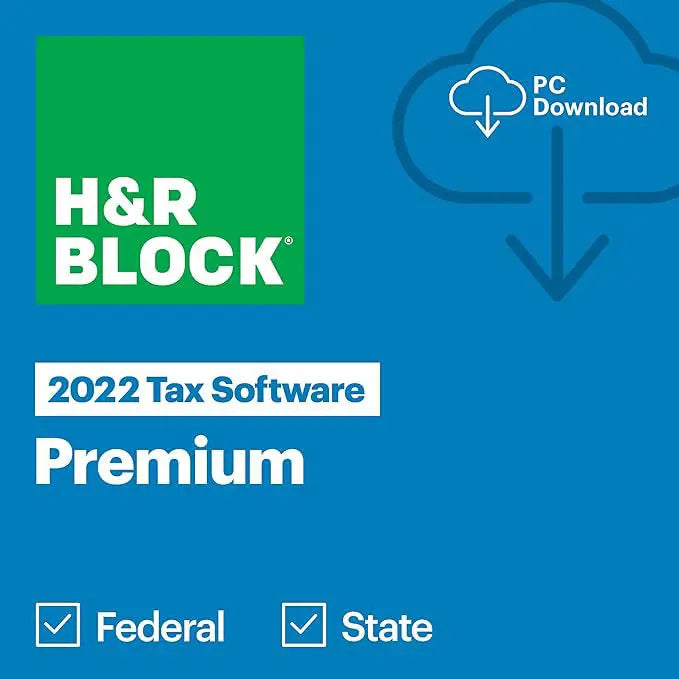 H&R Block Premium 2022 for 1 User, Windows, Download HR Block