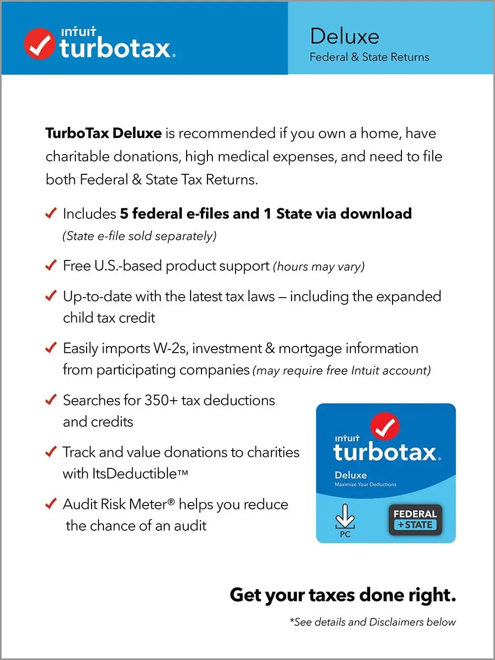 TurboTax Deluxe 2021 Download + State [PC/Mac Download] Intuit