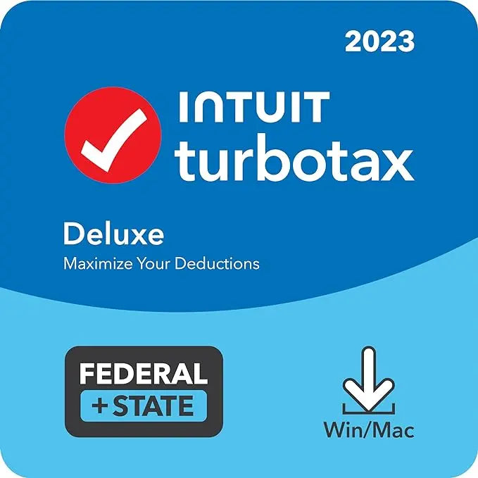 TurboTax Deluxe 2023 Download [Old Version] Tax Software, Federal & State Tax Return [PC/Mac Download]