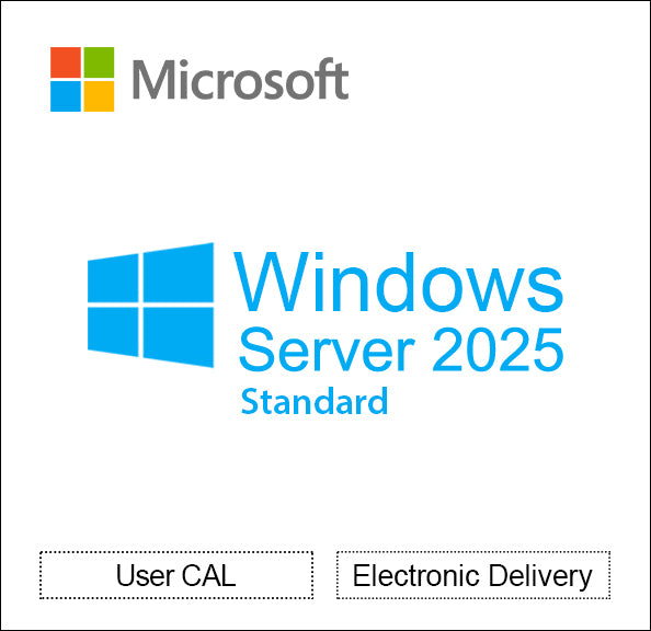 Windows Server 2025 Standard con 5 CAL de usuario - Licencia de 16 núcleos