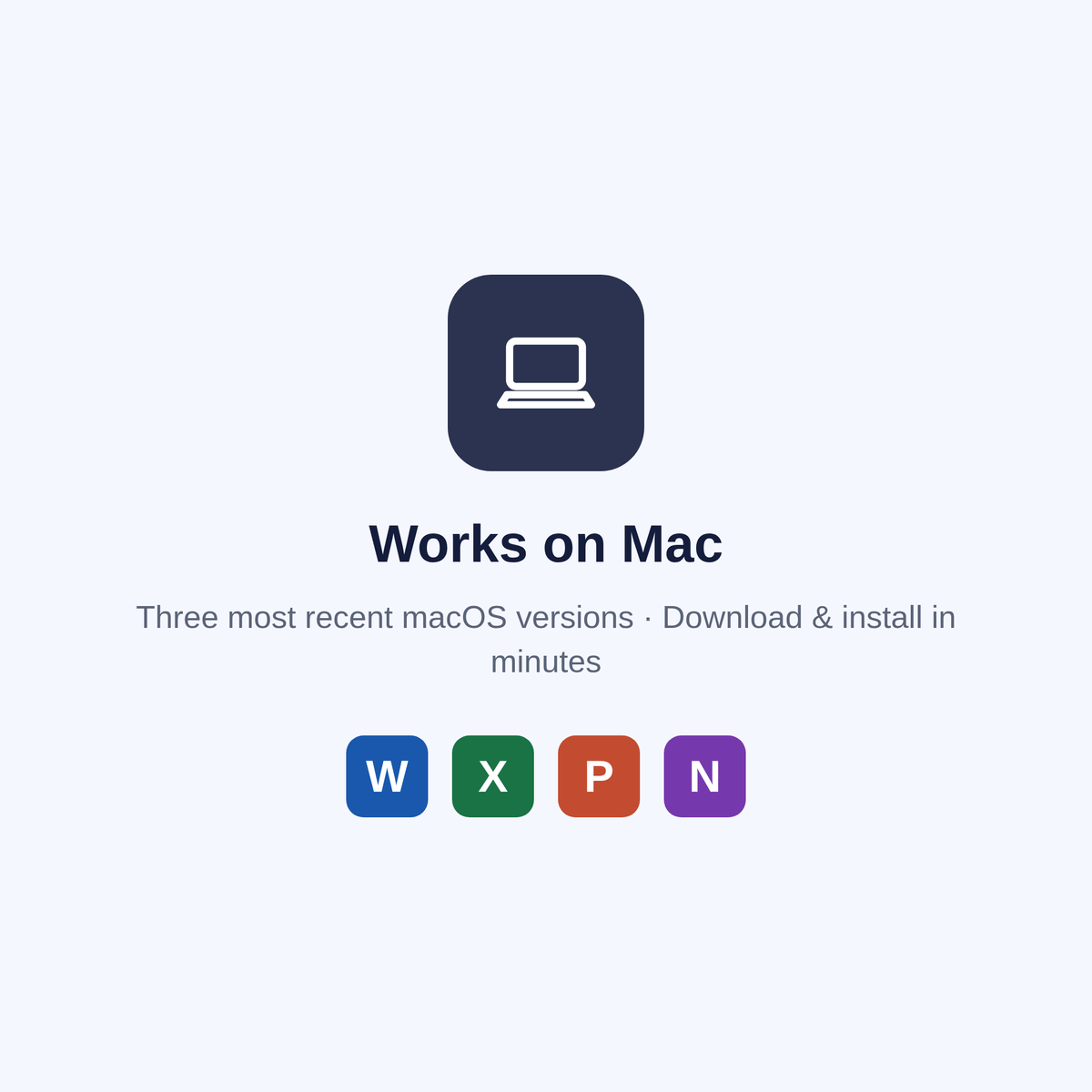 Office Home 2024 compatibility — works on Mac (three most recent macOS versions)