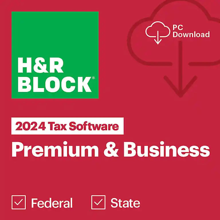 H&R Block Tax Software Premium & Business 2024 for 1 User, Windows, Download