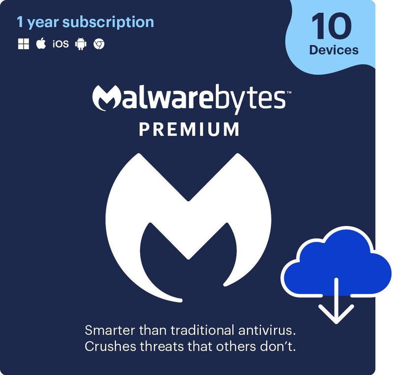 Malwarebytes Premium - 10 dispositivos / 1 año - Descargar 