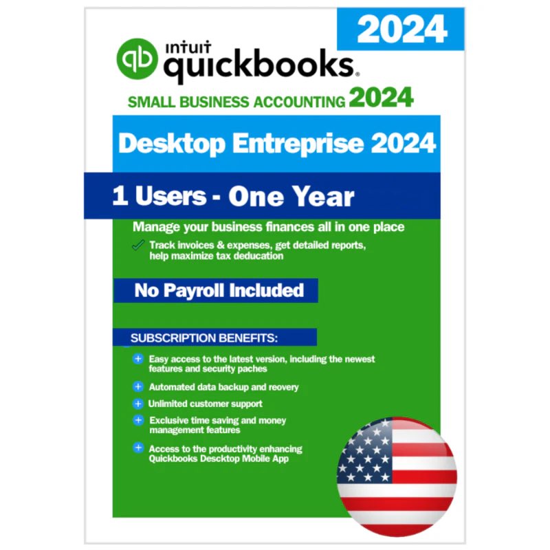 QuickBooks Desktop Enterprise 2025 USA Version (1 User/1 Year)